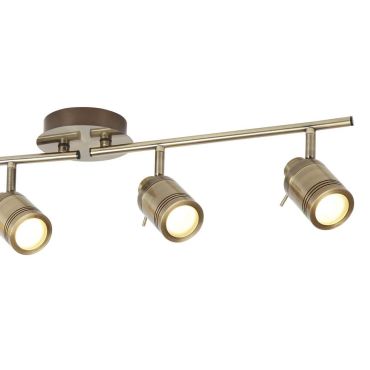 SHOWROOMMODEL - Searchlight Samson - opbouwspot 4L - 79 x 13 x 19,5 cm - IP44 - antiek messing