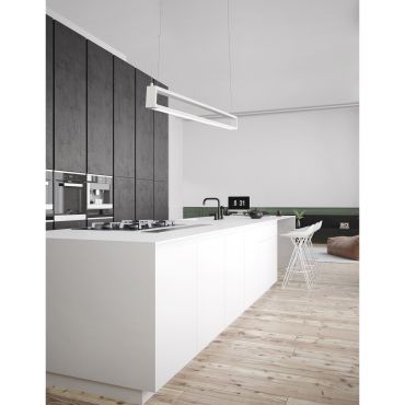 Nova Luce Line - hanglamp - 130 x 4,2 x 150 cm - 38W LED incl. - zandwit