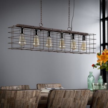 SHOWROOMMODEL - Vico Cage - hanglamp - 95 x 21 x 150 cm - roest bruin