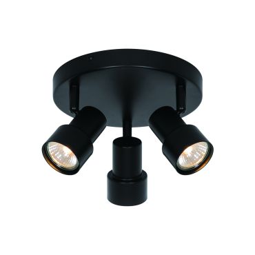 Nordlux Boston 3-rondel - opbouwspot 3L - Ø 5,5 x 13,5 x 20 cm - zwart