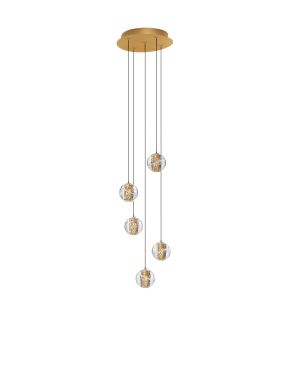 Nova Luce Licio - hanglamp - Ø 31 x 150 cm - 16W dimbare LED incl. - goud