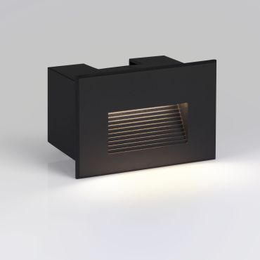 Nova Luce Polka - inbouw wandverlichting - 12 x 8 x 7,4 cm - 4W LED incl. - IP65 - zandzwart