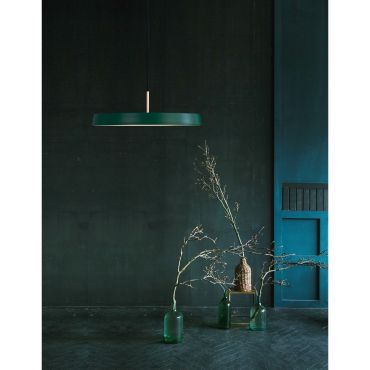 Nova Luce Vetro - hanglamp - Ø 50 x 130 cm - 37W LED incl. - mat groen