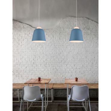 Nova Luce Victoria - hanglamp - Ø 29 x 120 cm - blauw en wit