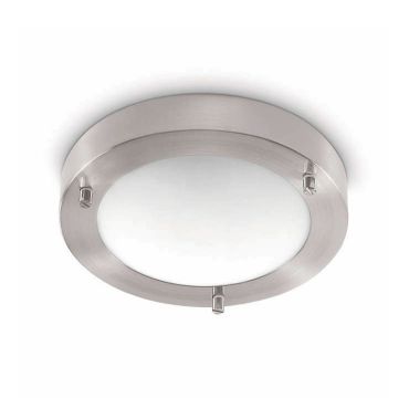Artdelight Yuca - badkamer plafondverlichting - Ø 18 x 5 cm - 10W LED incl. - IP44 - mat staal