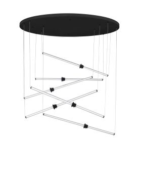 Nova Luce Stalactite - hanglamp - Ø 150 x 250 cm - 79W dimbare LED incl. - zandzwart