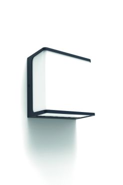 Lutec Doblo - buiten wandverlichting - 15 x 15 x 8 cm - 19,1W LED incl. - IP54 - donkergrijs