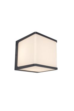 Lutec Doblo - buiten wandverlichting - 15 x15 x15 cm - 19,1W LED incl. - IP54 - 4000K - donkergrijs