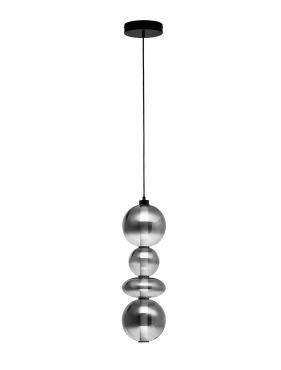 Nova Luce Bally - hanglamp - Ø 20 x 197 cm - 36W dimbare LED incl. - mat zwart en rokerig grijs