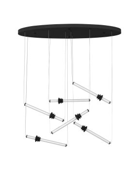 Nova Luce Stalactite - hanglamp - 120 x 250 x 43 cm - 36W dimbare LED incl. - zandzwart