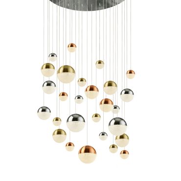 Searchlight Planets - hanglamp - Ø 97 x 300 cm - 27 x 7W dimbare LED incl. - multicolour