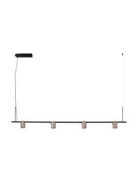 Nova Luce Sirmos - hanglamp - 150 x 212,4 x 6 cm - 30W dimbare LED incl. - Moca-koffie en zandzwart