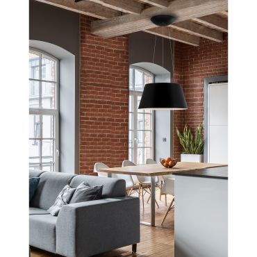 Nova Luce Volcano - hanglamp - Ø 45 x 120 cm - 33W LED incl. - zand zwart