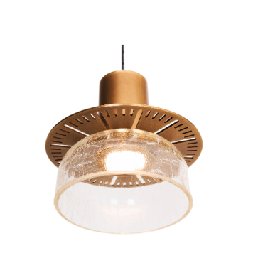 Maxlight Signature - hanglamp -  Ø 15 x 205 cm - 8W LED incl. - antiek messing en transparant