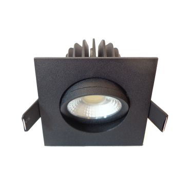 Artdelight Venice 2608 - inbouwspot - 80 x 80 mm, Ø 68 mm inbouwmaat - 8W dimbare LED incl. - IP44 - zwart